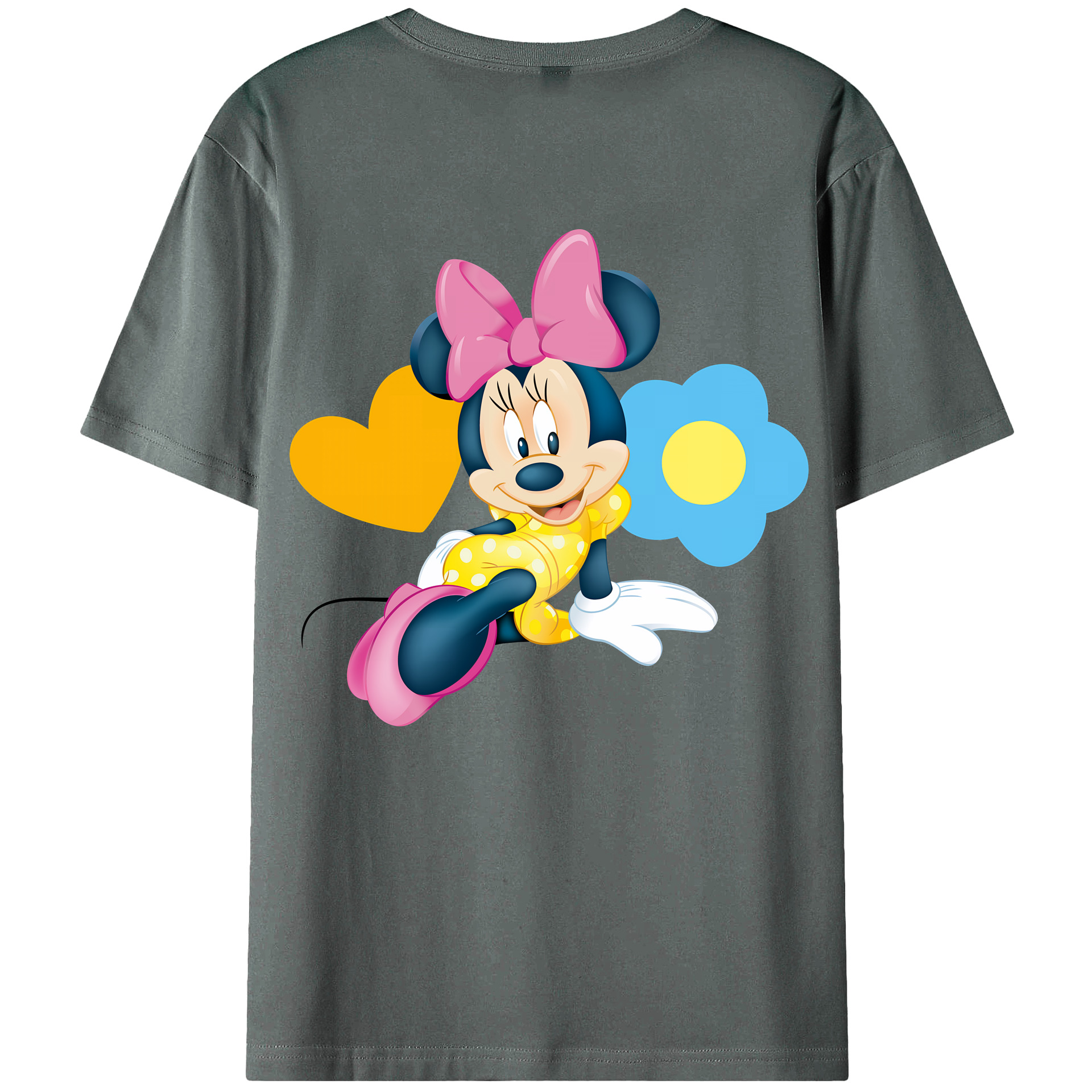 （画像用） ミッキーマウス Mickey Mouse 綿100％ メンズ半袖Tシャツ（バックプリント） 通気性